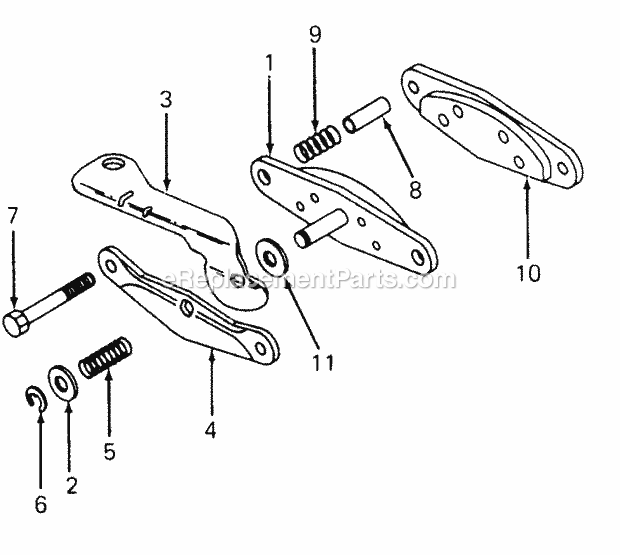 Brake Assembly Diagram and Parts List for 1610 135-393-100, 135-393-399, 0350042U, 136-393-1 Cub Cadet Lawn Mower